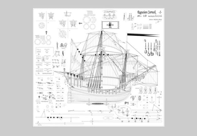 Car Rack Ship Kit Ragusian Carrack - Nava 217 wagons - Model Ship Kits Shop By Maris Stella