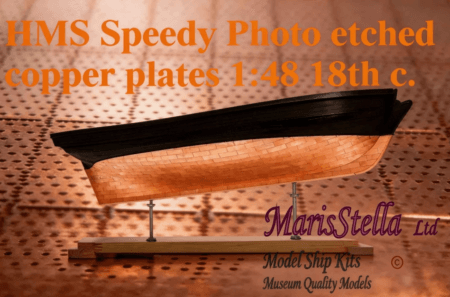HMS Speedy: Fotogeätzte Kupferplatten, Maßstab 1:48, 18. Jh.