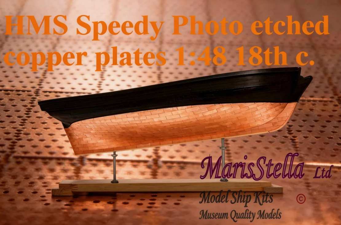 HMS Speedy: Fotogeätzte Kupferplatten, Maßstab 1:48, 18. Jh.
