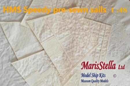 Vorgefertigte Segel für die HMS Speedy